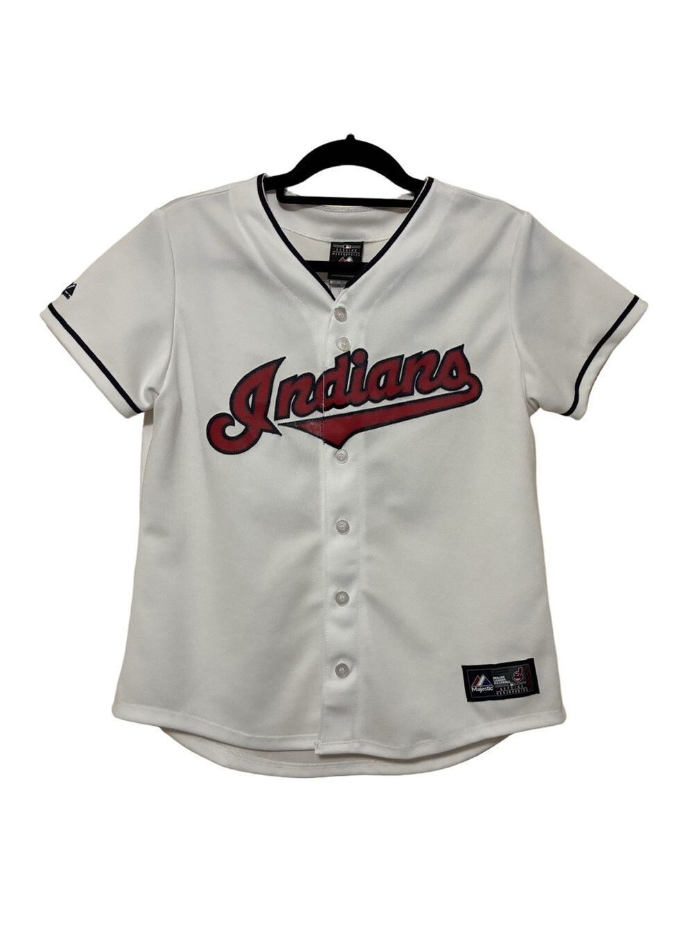 Cleveland Indians Nick Swisher #33 MLB Jersey Majestic Women’s M Button Front